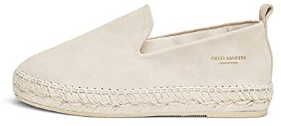 FRED MARTIN COLLECTION, Damen Espadrilles aus Wildleder mit Jutesohle und Lederausstattung, Größe 41, Banana Suede Beige