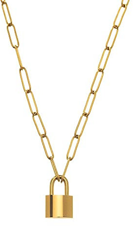 Gold Padlock Necklace