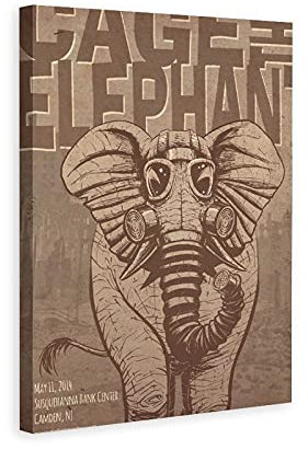 Wanddekoration Cage The Elephant, Leinwand, Poster, Schlafzimmer, Büro, Raumdekoration, Geschenk, Bild, Gemälde für Wohnzimmer, Schlafzimmer, Dekoration, 60 x 90 cm