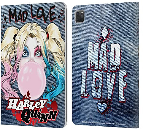 Head Case Designs Licenciado Oficialmente Batman DC Comics Bubblegum Harley Quinn Gráficos Carcasa de Cuero Tipo Libro Compatible con Apple iPad Pro 11 2020/2021 / 2022