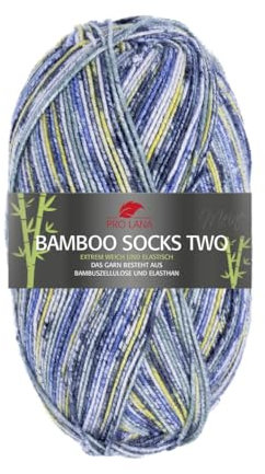 Pro Lana Sockenwolle,Bamboo Socks 100g/400m, 63% Polyacryl, 30% Viskose, 7% Polyester, 4-fädig, Nachhaltig (1019)