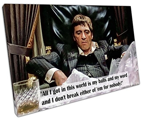 EACanvas Zitat American Gangster Tony Montana Scarface Wandkunstdruck, Bild für Zuhause, Büro, Dekoration, 45 x 30 cm