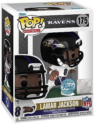 Funko Pop! NFL: Ravens - Lamar Jackson - (Away) - Vinyl-Sammelfigur - Geschenkidee - Offizielle Handelswaren - Spielzeug Für Kinder und Erwachsene - Sports Fans - Modellfigur Für Sammler und Display