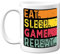 Birthday Mug Gifts for Men Women Him Her - Eat, Sleep, Game, Repeat - Funny Happy Birthday Present Gift for Video Gaming Gamer Lovers, 11oz Ceramic Dishwasher Safe Premium Mugs
