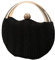 Anopo Sac de Soirée Pochette Sac à Main Plissée Ronde Bourse Porte-Monnaie Paillettes Sac à Bandoulière avec Chaîne Formelles Fête de Mariage Bal Noir