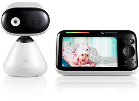 Motorola Nursery PIP1500 - Monitor de Video para bebé con cámara y Pantalla de 5 Pulgadas - Comunicación bidireccional - Visión Nocturna por Infrarrojos - Soporte de Pared - Rango de 1000 pies, Negro