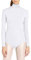 Lifup Damen Ballettanzug Langarm Body Gymnastikanzug Ballett Trikot Einteiler Bodysuit mit Rollkragen Weiß 3XL