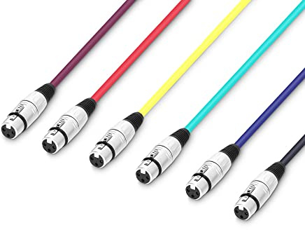Adam Hall Cables 3 STAR MMF 0050 SET - Juego de 6 cables de micrófono Adam Hall® XLR hembra a XLR macho de 0,5 m