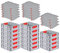 PROREGAL SuperSparSet 16x Eurobox NextGen Color mit Auflagedeckel & Schiebeschnappverschlüsse, HxBxT 12x30x40cm, 11L, Griffe rot geschlossen, Glatter Boden, Eurobehälter Transportbox Transportbehälter