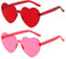 Meleager Randlose Herz Brille, Herzförmige Sonnenbrille Rosa e Rot, 2 Stück Sonnenbrillen Set Party, Vintage Herzform Brille, Hippie Brille Herz 90er, für Party, Hochzeit, Karneval, Halloween
