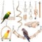 9 Stück Vogelspielzeug - Papageienspielzeug, Vogelkäfig Schaukelspielzeug, Kauspielzeug Vögel Spielzeug, Vogelkäfig Zubehör, Holz Sitzstangen Plattform für Wellensittich,Nymphensittiche,Aras,Finken