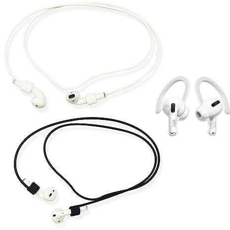 Kryzalite® 2er-Pack magnetischer, Anti-Verlust-Kabel für AirPods 1&2/Pro/3rd/Pro 2, weiches Silikon - Kopfhörer Ohrbügel (2*Gurte, 1*Ohrbügel)