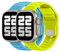 ELETTRONEO UC2 Bracelet Sport pour Apple Watch Band Ultra 2 49mm, Series 10 46mm, 9 8 7 45mm 41mm, SE 6 5 4 44mm 40mm, 3 2 1 42mm 38mm Femme Homme Silicone, Bleu océan/Jaune fluorescent, 2 pièces