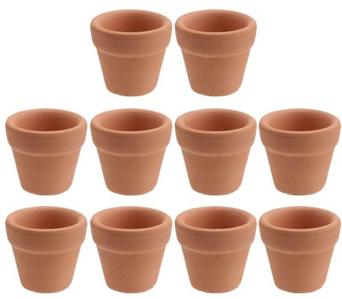 HANABASS 10 Pièces 3x3 CM Mini Pot Terre Cuite avec Trous de Drainage, Pots de Fleurs Peinture Graffiti, Mini Bassin Plante en Pot pour Cactus Et Fleurs la Maison, Le Jardin, Le Bureau