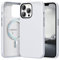 SURPHY Faux Leather Case Compatible with iPhone 13 Pro Max Case 6.7 inch, Premium PU Leather Case Cover (with Metallic Buttons & Microfiber Lining) for iPhone 13 Pro Max, Cool White