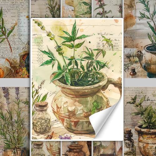 GRAZDesign Vintage Fliesenaufkleber Küche Kräuter in grün braun, Klebefliesen selbstklebend Küchenfliesen - 15x20cm / 10 Stück