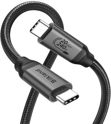 Silkland USB C auf USB C Kabel 2M, 20Gbps USB 3.2 Gen2×2 Datenkabel, Video 5K@60Hz 4K@144Hz Monitor Kabel, 240W PD3.1 USB C Lade- und Datenkabel für MacBook Pro, iPad Pro, iPhone 16/15, Display, SSD
