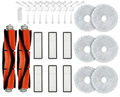 Zubehörteile, kompatibel mit Xiaomi S10+ / S10 Plus Roboter-Staubsauger, Hauptseitenbürste, Wischtuch, Hepa-Filter, Ersatz (A (23 Stück))