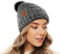OZERO Damen Wintermütze Haube Strickmütze: Bommelmütze Thermo Fleece Gefütterte Beanie Mütze Wollmützen Mit Kunstfell Pudelmütze Winterkappe (Schwarz)