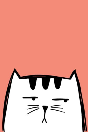 Notebook Lined Paper 6x9 inch 60 Sheets 120 pages paperback White color paper (Orange): Cute Cat