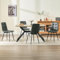 ANVOFONG Essgruppen Esstisch mit 4 dunkelgrau Stühlen,140 x 80 x 76 cm Rechteckig Esstisch aus helles Holzfarbe,Esszimmerstühle mit technisches Tuch,für Küche Esszimmer und Wohnzimmer