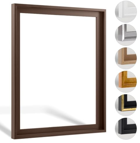 HaakDesign Schattenfugenrahmen Levi in Braun (matt) 50 X 150 cm für Keilrahmenbilder und Leinwände