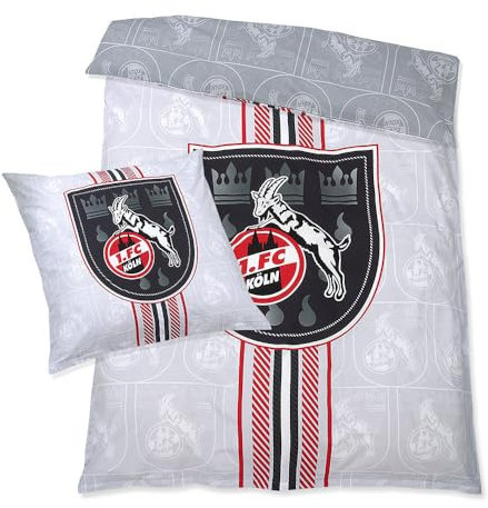 1. FC Köln Bettwäsche „Leuchtend Logo + Stadtwappen“
