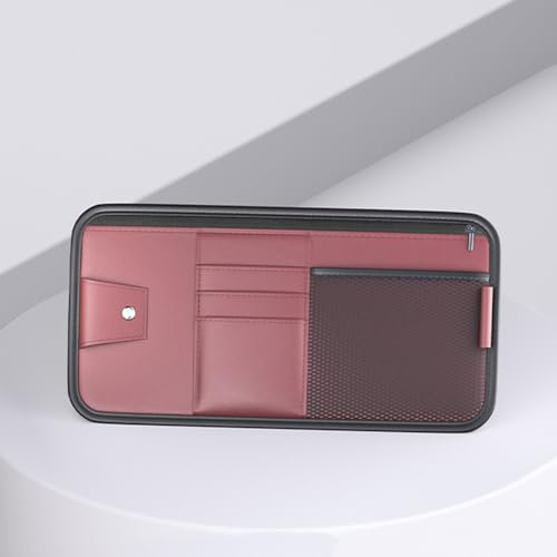 WpTrick Organizador De Visera Solar para Coche para KIA Sportage 2007-2023 2024 2025, Bolsa Organizadora Visera Coche, Organizador De Visera De Coche, para Tarjetas BolíGrafos Gafas,D-Red