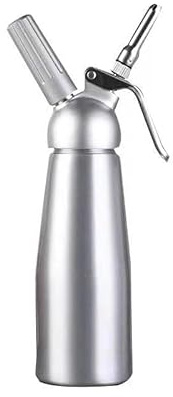 Distributeur de crème fouettée de qualité supérieure en acier inoxydable de grande capacité pour desserts, boissons et pâtisseries, outil de fouettage professionnel facile à nettoyer (buse en acier