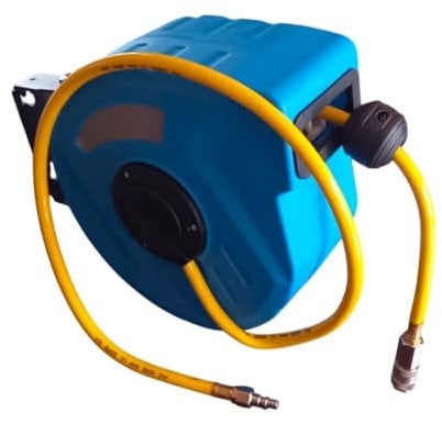Maryse Avvolgitubo Aria Compressa Automatico Con Tubo 12 Metri Attacco 1/4 Blu
