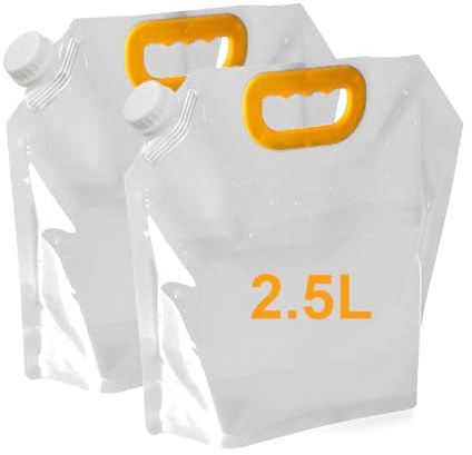 Garegce 2 Pack Collapsible Water Container, Camping Water Carrier, Foldable Portable Camping Water Bags for Hiking BBQ Sport Picnic Festivals