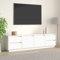 Générique Meuble TV Blanc 176x37x47,5 cm Bois de pin Massif,Meubles TV-814320
