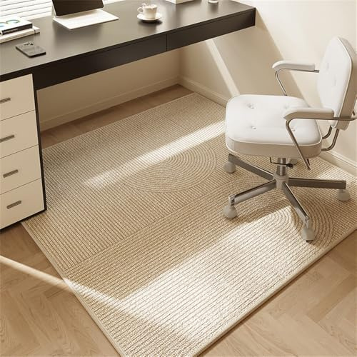Odot Tappeto Sedia Ufficio Gaming Quadrato, Tappeto Salvapavimento Antiscivolo Protettore del Pavimento Tappetino per Sedia da Ufficio con Ruote per Parquet Pavimenti Duri (stampa su lino,140x140cm)