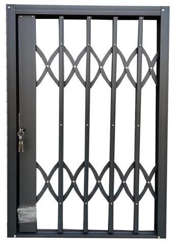 Barras de seguridad plegables de aleación de aluminio antirrobo para ventana, valla deslizante para dormitorio, oficina, hotel y dormitorios (120 x 80 cm), evita robos y mejora la seguridad