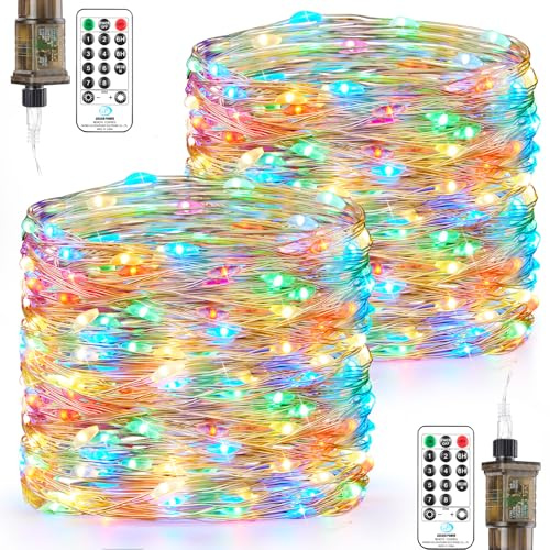 23M LED Lichterkette Innen mit Stecker, 200 Led Lichterkette aus Kupferdraht, Bunt Lichterketten Strom Wasserdicht Timer 8 Programm für Außen Innen Weihnachten Halloween Hochzeit Garten Party Deko