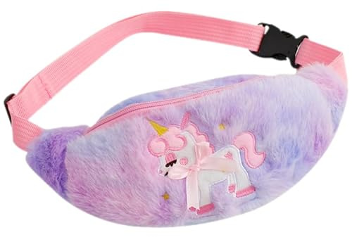 PACKOVE Unicorn Bauchtasche Plüsch Hüfttasche Mädchen Brusttasche Fanny Pack Lustig Verstellbar Niedlich Für Reisen Party
