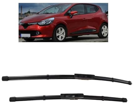GLYGLY Auto Scheibenwischer für Renault Clio 4 2012-2018 26+14, Frontwischerblatt-Set Für Windschutzscheibe Fenster Regenbürsten Auto Scheibenwischer