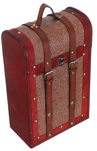 UTHCLO Porte-Bouteilles en Bois Coffret À Bouteilles Porte-Bouteilles Décoratif Malle À Bouteilles Individuel Marron