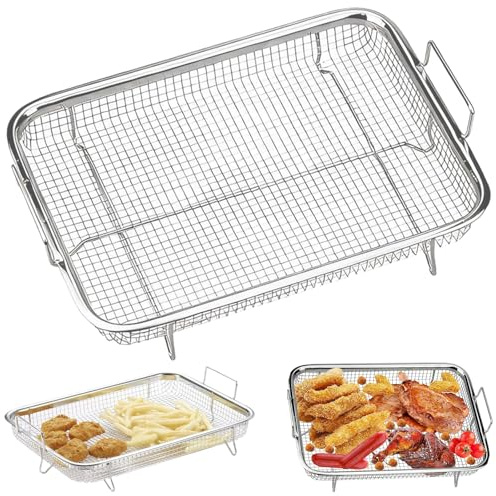 Seutmrou Panier Grill Acier Inoxydable, Panier de Cuisson multifonction, Panier Légumes Acier Inoxydable, Panier à barbecue en filet, Panier Barbecue,pour Griller, Charger des Fruits et Légumes