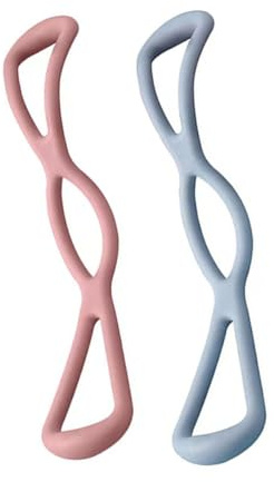 Housoutil Yoga Zugband 2 Stück Elastische Fitness Bänder für Schulter und Nacken Dehnung in Rosa und Nebelblau mit Hoher Elastizität für Pilates und Muskelkräftigung