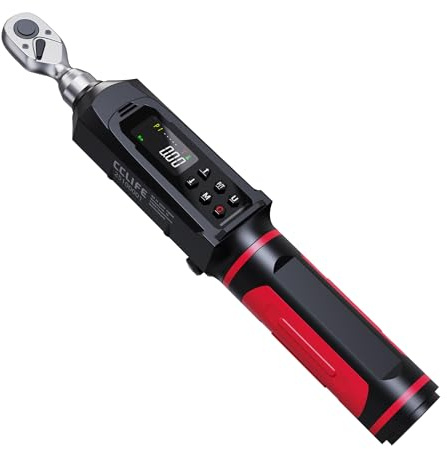 CCLIFE Drehmomentschlüssel Fahrrad Digitaler 1/4 Zoll 0,45-30 Nm | Klicksignal, Anti-Rutsch-Griff und hochwertige Legierung, 0,45-30 Nm Bereich für Auto, Fahrrad, Werkstatt und DIY