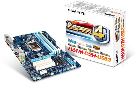 GigaByte GA-H61M-D2H-USB3 Mainboard Sockel 1155 (Micro-ATX, Intel H61, DDR3 Speicher, 2X USB 3.0)