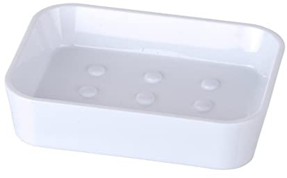 WENKO Seifenablage Candy, hochwertige Seifenschale für Küche, Bad & Gäste-WC, Elegante Ablage für Kernseife & festes Duschgel in der Duschgel, Badablage aus Kunststoff, BPA-frei, 12 x 3 x 9 cm, Weiß
