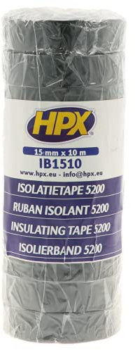 HPX Ruban Isolant PVC - Noir 15mm x 10M (L'emballage peut varier)