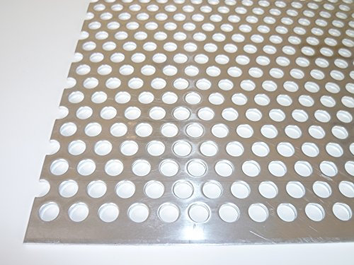 B&T Tôle perforée métal aluminium 2,0 mm d'épaisseur, perforation ronde ø 8 mm décalé RV 8–12