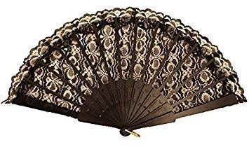 Black Lace Hand Fan Spanish Fancy Dress Accessory