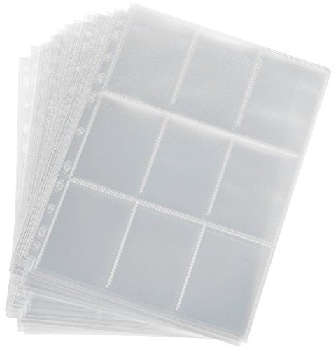 Lictin 450 Pockets Trading Card Sleeves Storage Wallets Album Pages Collection, Neutral, Transparent Game Card Sleeves Holder Set Card Album Pages