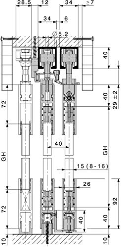 Teleskopbeschlag HAWA-Telescopic 80/G Flügelbreite 500-1000 mm