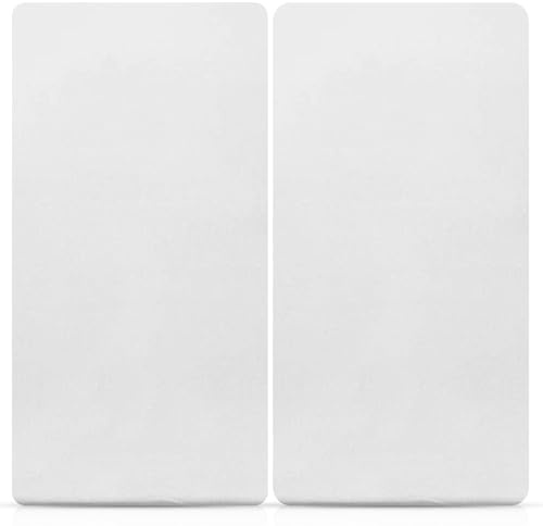 Sasma Home - 100 % Baumwoll-Jersey-Spannbettlaken für Reisebett, 100 cm x 70 cm + 10 cm (2 Stück) Weiß