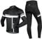 INBIKE Fahrradtrikot Herren Langarm Damen Fahrradbekleidung Männer Set Lang Fahrrad Trikot und Radlerhose mit Sitzpolster(Weiß, S)